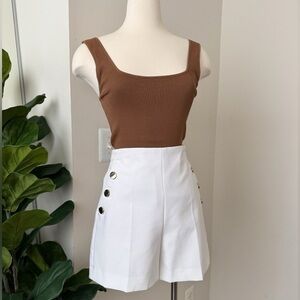 White High Waist Women's Shorts